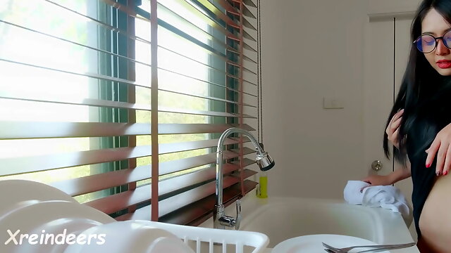 Asian Glasses Creampied by Her Friends Husband