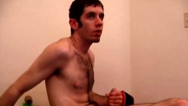 Back from an afternoon of skateboarding, Tag climbs onto the kitchen table and starts stroking his stiff cock. He manages to suck, as he edges himself close and in no time hes unleashing a cum gusher onto his face.