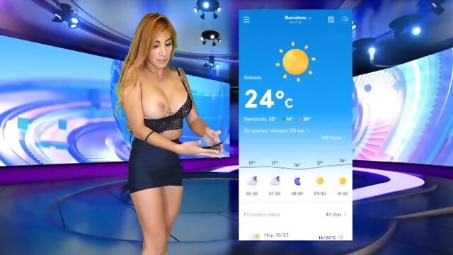 The New Weather Girl has Wardrobe Problems - Session 1