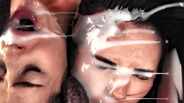 Alien cock unleash monster loads on two teen brunettes - Hentaied