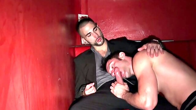 Athletic top jock rims and fucks gay in club