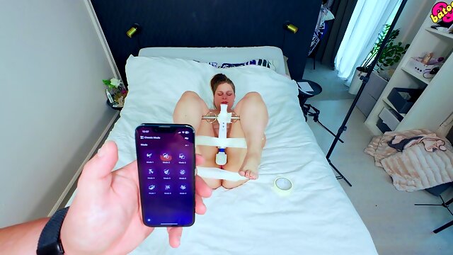 One Girl in Bondage 2 Vibrators Many Orgasms and Squirt