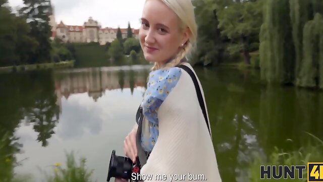 Young Blond Pig Tails, Amateur Pick Up, Outdoor