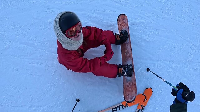 Taught Her How To Snowboard And Then Rewarded Her With A Creampie