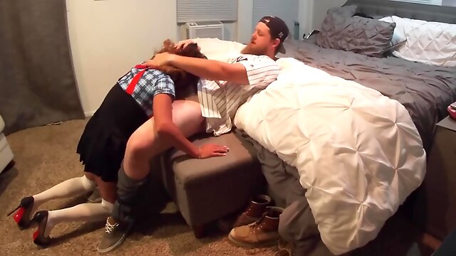 Nerdy College Girl tempts Baseballer- Eva Nixon + Silas Black