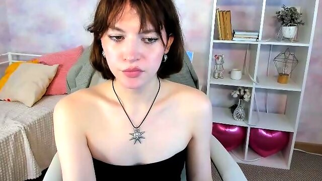Small tit brunette in lingerie Alyssia