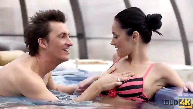 Old4k. perfect model with Perky Tits has sex with mature guy