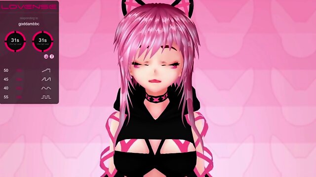 Pink vtuber enjoys new fucktoys! (MokyMoos Chaturbate stream 26-06-2021)