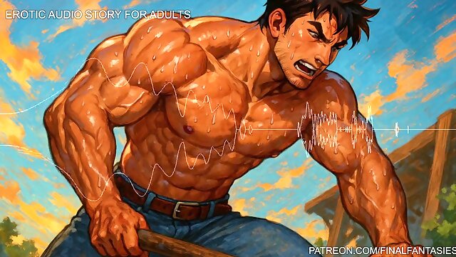 Sweat-soaked Handyman softcore Audio: queer Male POV Blowjob Fantasy