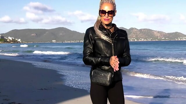Picked Up, Leather, Glasses, German, Beach, MILF
