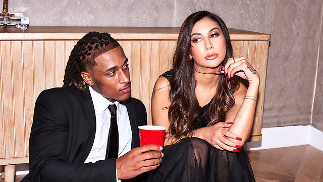 Attractive brunette is ready for a thick black schlong