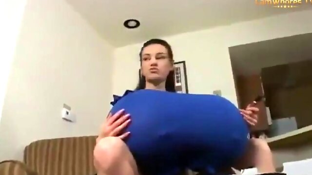 Brunette breast expansion