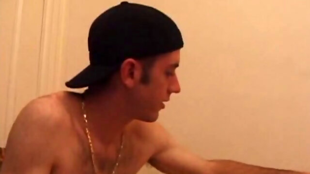 When Tag returns from skateboarding he heads to the bedroom and turns on a video. He begins stripping down and his growing cock flops out. Tag pulls out a couple of sex toys.