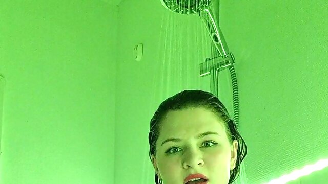 Shower Tease Under Led Lights - Bubbly Body, Wet Curves