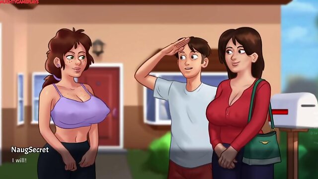 Watching a Movie With His Sexy Mature MILF Landlady Almost End With Sex - Summertime Saga 08