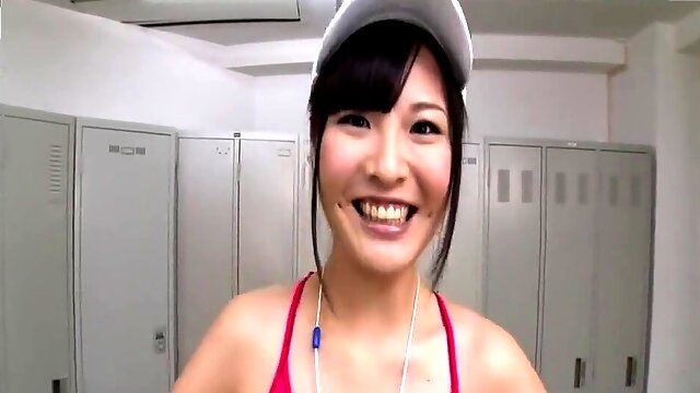 Naughty Locker room joy with Natsukis hj & Cum Explosion