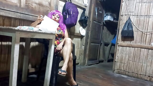 Delicious Housewife Touches Her Tits and Vagina When the Boss Is Away From Home
