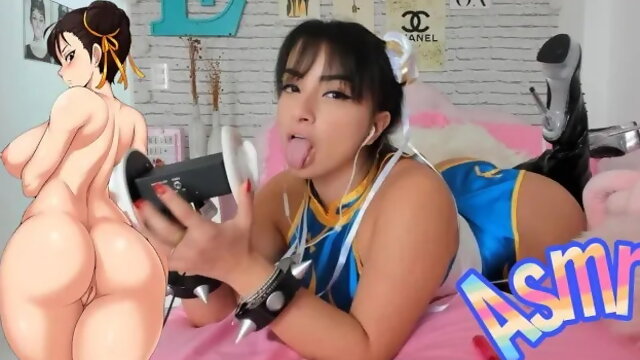 Asmr Intense Chun Li Cosplay Dirty Talking and Giving a Perfect Blowjob Ahegao