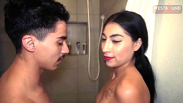 Fit Latina stunner Gets plumbed in the bathroom After Hard Workout