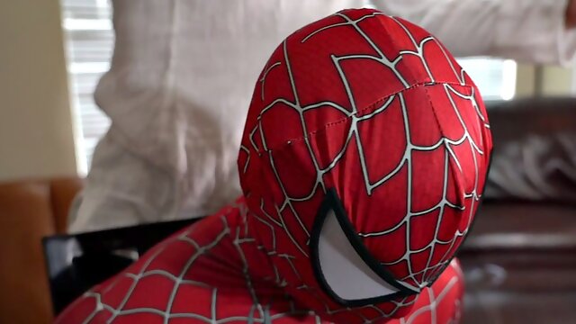 Real therapist assfucking bottom in spiderman costume