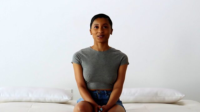 Short haired cutie Alyssa bends over and gets fucked from behind