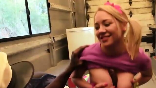 Blonde slut got her asshole destroyed by a big black dick