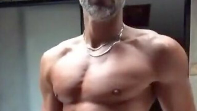 Strung up Father Jacking His Thick Schlong on Cam