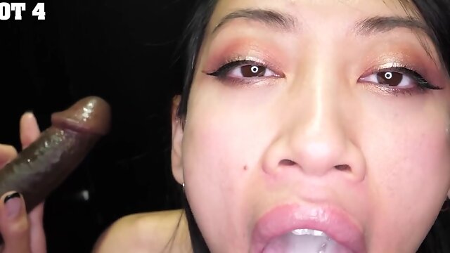 Cum loving Nina Nova and Salee Lee choke on strangers cocks