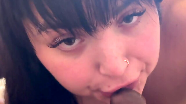 Succulent milf and amateur POV blowjob