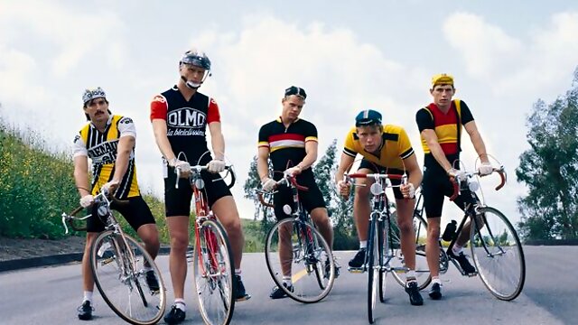 Dick Fisk, Lee Ryder, and other riders get off in the barn
