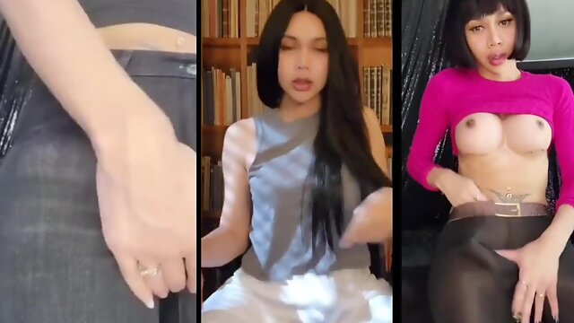 Shemale Bulg, Big Cock, Compilation, Solo