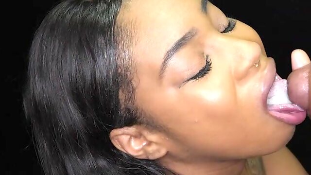 Lala Ivey gets a hot load in her mouth.