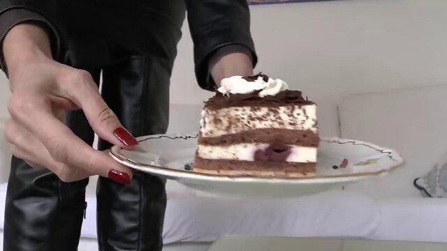 Smoking Mistress and Cake From Boot Soles POV Clip, Lady Victoria Valente