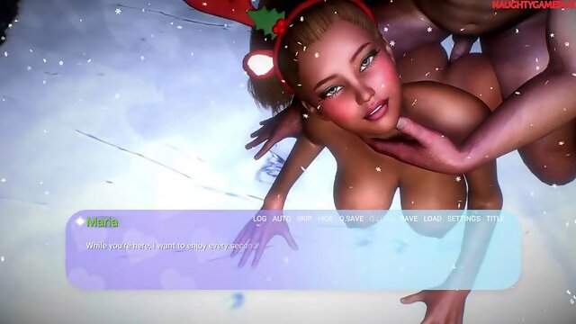 Santa gifts for christmas creampie, blowjobs, ass fuck to three horny sluts for Xmas - The Horny Santa 01