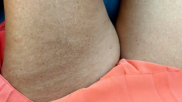 Horny Mature Stepmom Masturbates and Teases Her Stepson in the Car