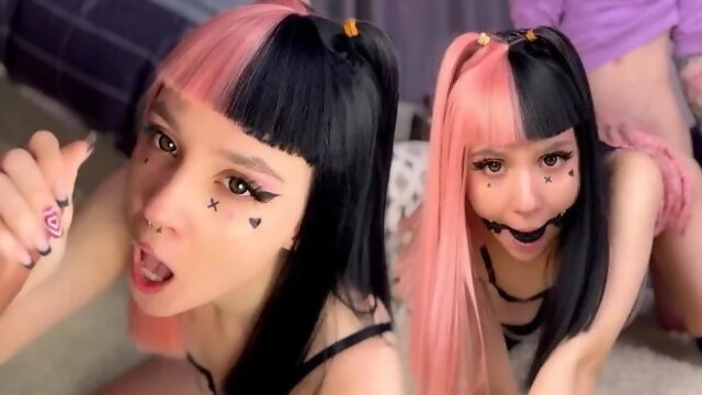 Gave Hot Emo Girl Deepthroat and Fucked Her with Gag in Her Mouth 4k