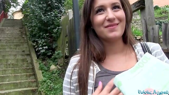 Slutty babe needs money so she gets fucked for it