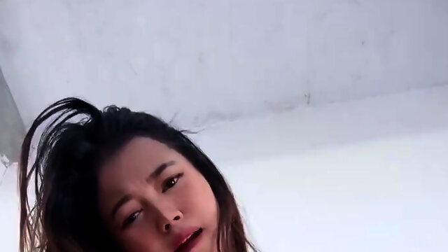 Indonesian busty babe solo masturbation with vibrator