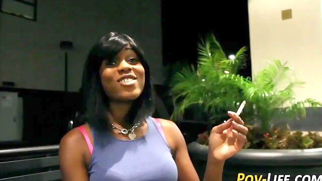 Ebony teenager gets pov pound