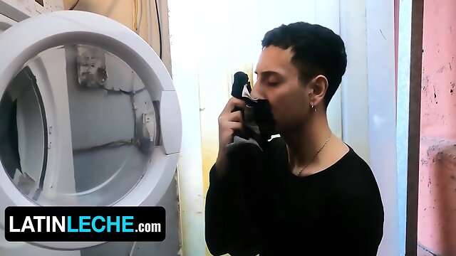 Two Twinks Sniff Underwear In The Laundry Room And Fuck Each Others Brains Out