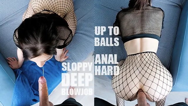 Sloppy Deep Blowjob, Hard Anal Up to Balls