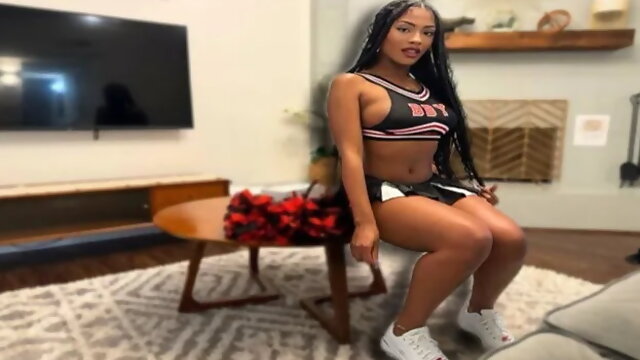 Cheerleader Visits Her Professor, Begging for His Huge Dick
