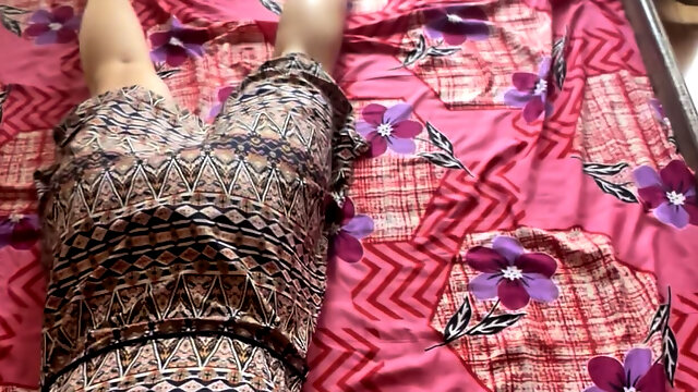 Beautiful Stepcousin Bed Rest in Front of Her Stepbrother.