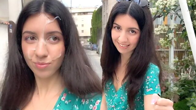 Hottie Lost the Game and had to Walk with Cum on Her Face - Cumwalk