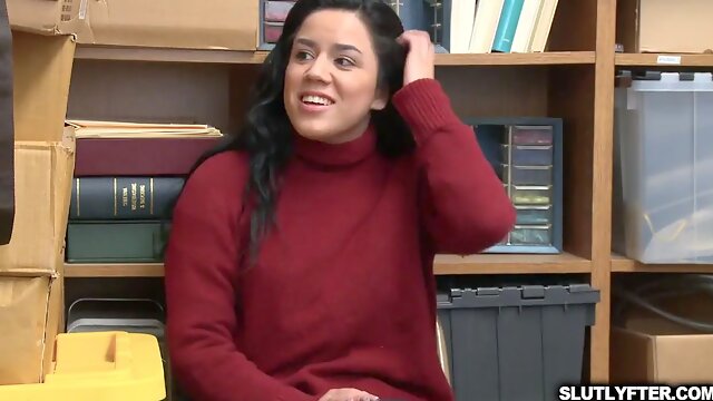 Monica Sage is mouthful of lp officers large rod