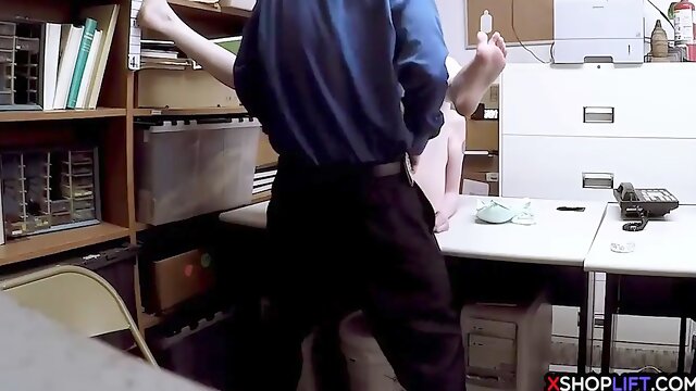 Sexy slender teen thief takes a big cock for freedom