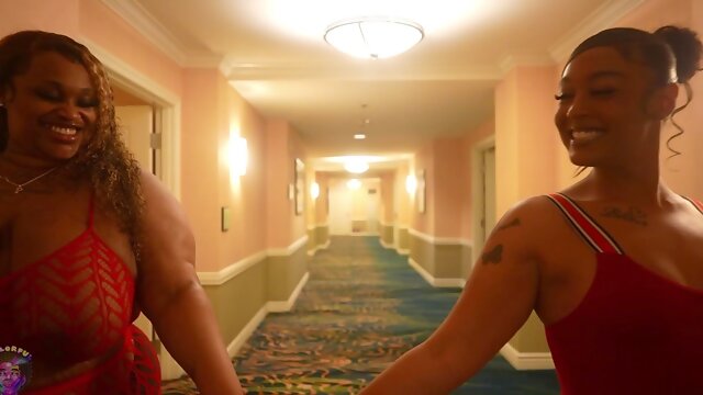 Ebony BBWs Crazy Threesome sex