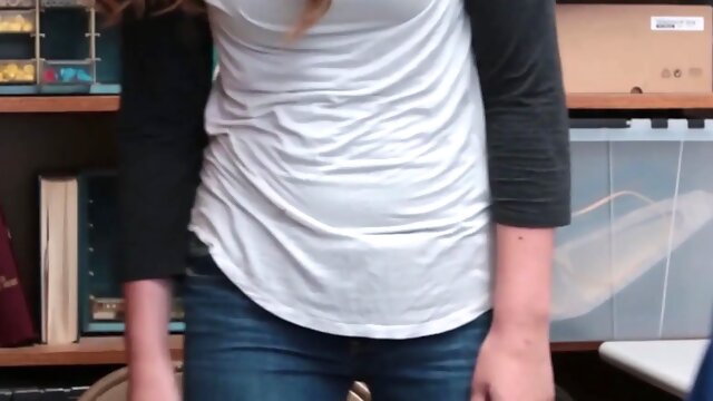 Adorable teen shoplifter Lexi Lovell screwed by two security officers in swap for no cops