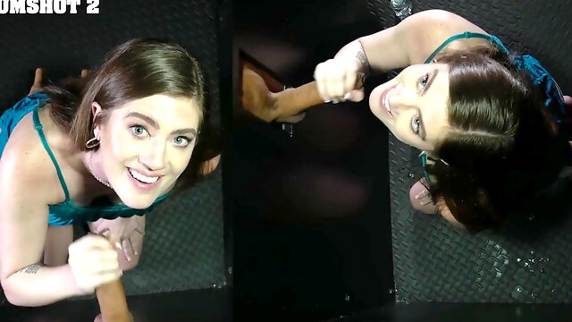 The hottest gloryhole action with Alexis Abbey, a stunning brunette.