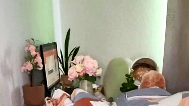 Young Nymph Cares for Herself in All Holes